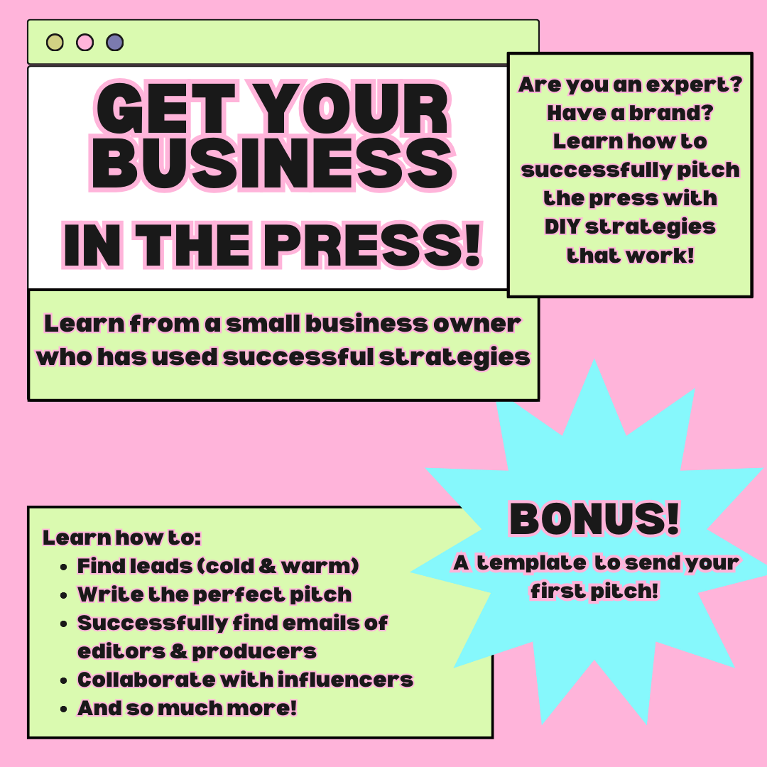 Virtual Consultation One-Hour with Me! (includes the "Get Your Business in the Press Course)
